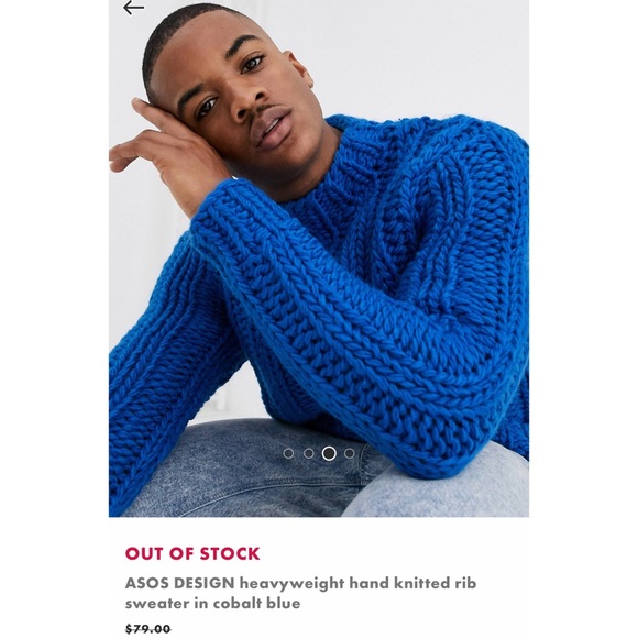 NWT ASOS Rare Heavyweight Hand Knitted Rib Sweater S - Picture 4 of 9